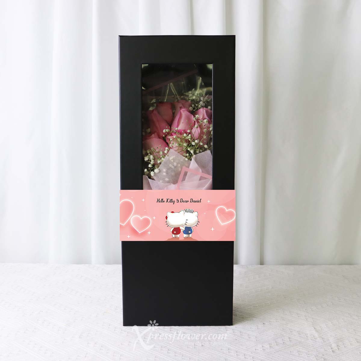 snbq2302 gentle darling 9 dark pink roses sanrio bouquet 2a