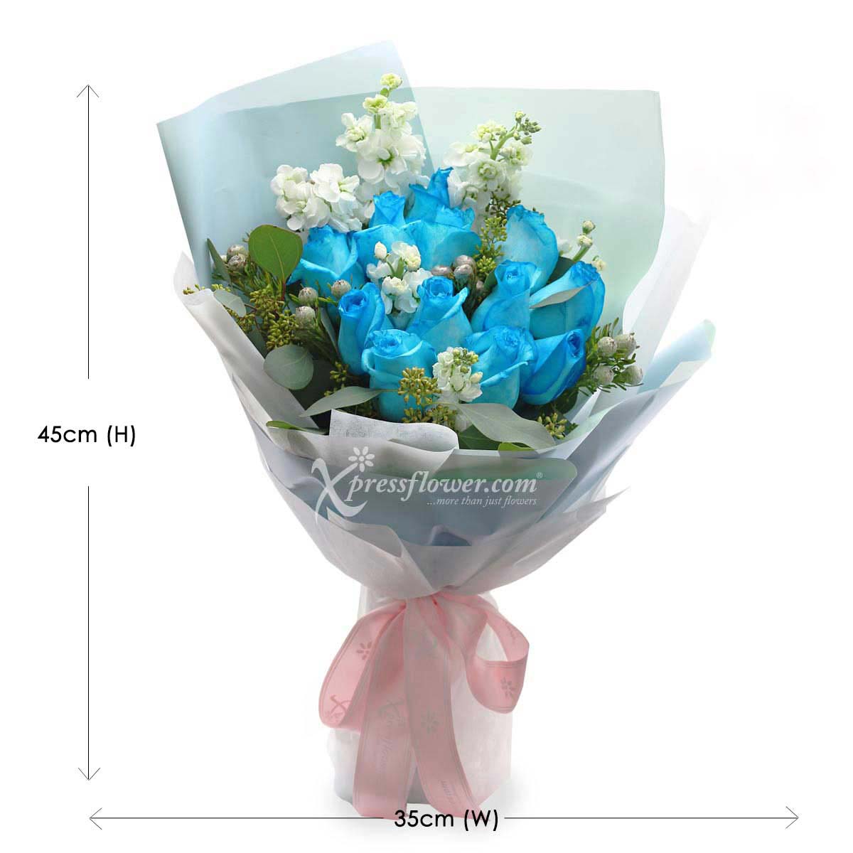 bq1809 euphoric charms 12 Blue Roses 1c