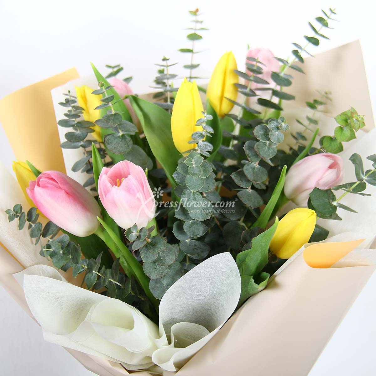 BQ2104 Summer Solstice (5 yellow & 5 pink tulips) 1c