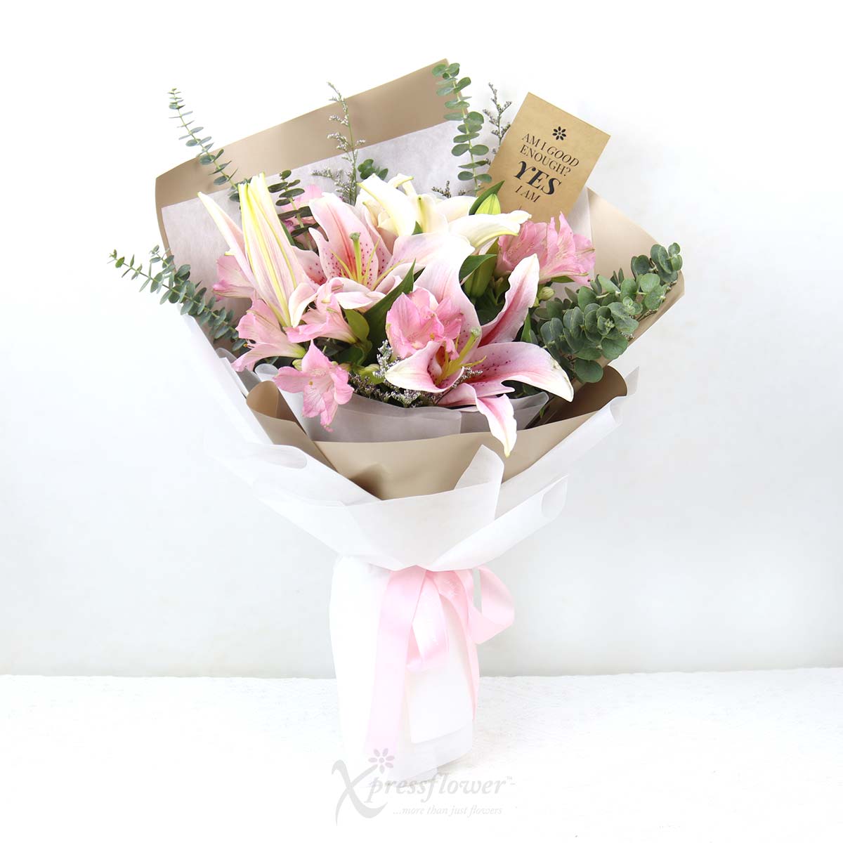 Blush Whispers (Pink Lily Sprays Affirmation Bouquet)