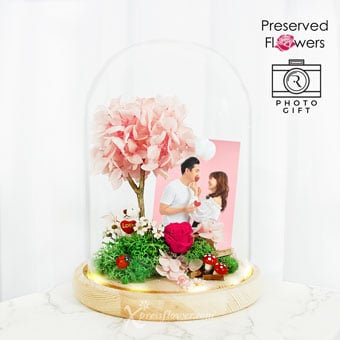 Dazzling Spring (Preserved Flowers With Personalised Photo)