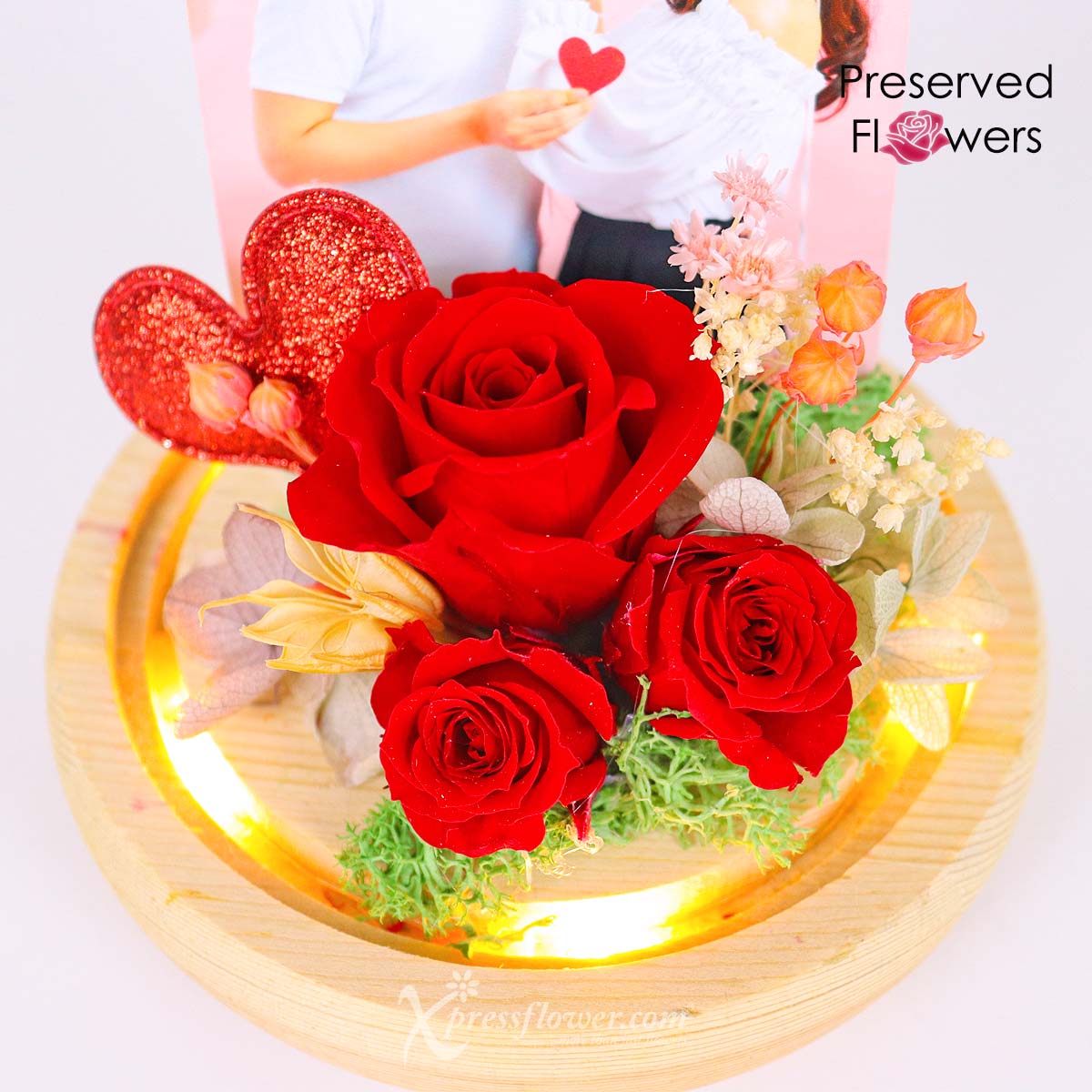 PR2134 You Are My World Preserved Flower Dome with Photo 1c 23082023YJ