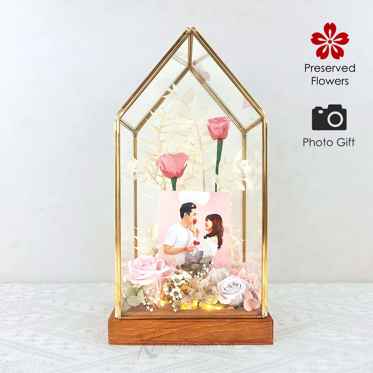 PR2304 Romance Mansion Preserved Flowers with Personalised Photo) 1A