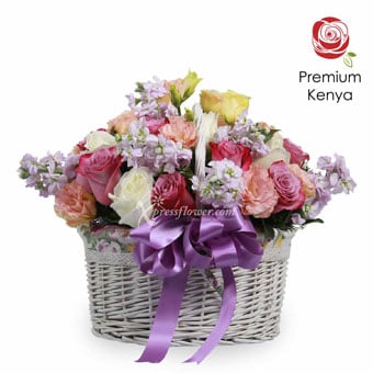 Glorious Array (9 Yam Roses & 6 White Roses)