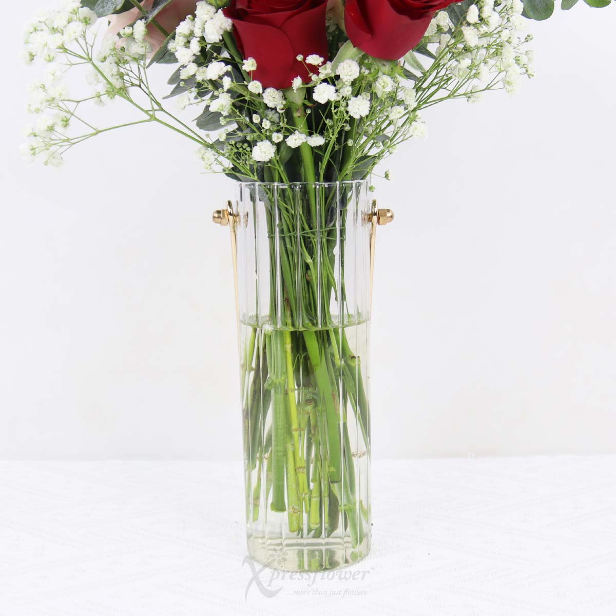 AR2504 Glassy Flame 5 Red Roses 1c