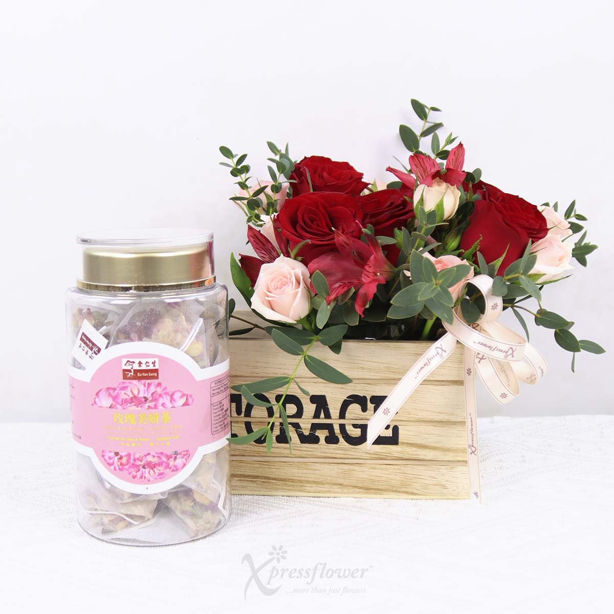 AR2515 Blossom Brew 5 Red Roses with Eu Yan Sang Rose Tea 1c