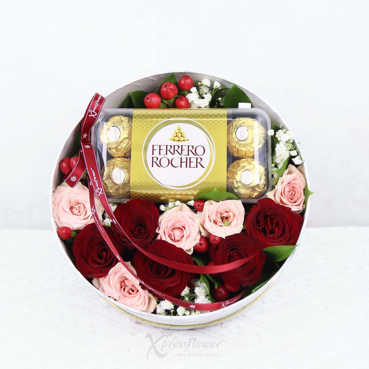 Velvet Indulgence (5 Red Roses with Ferrero Rocher Chocolates)