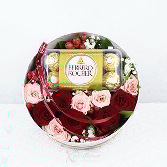 Velvet Indulgence (5 Red Roses with Ferrero Rocher Chocolates)