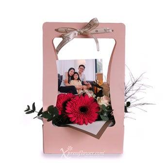 Cherished Admiration (Gerberas & Roses with Magnetic Personalised Photo)