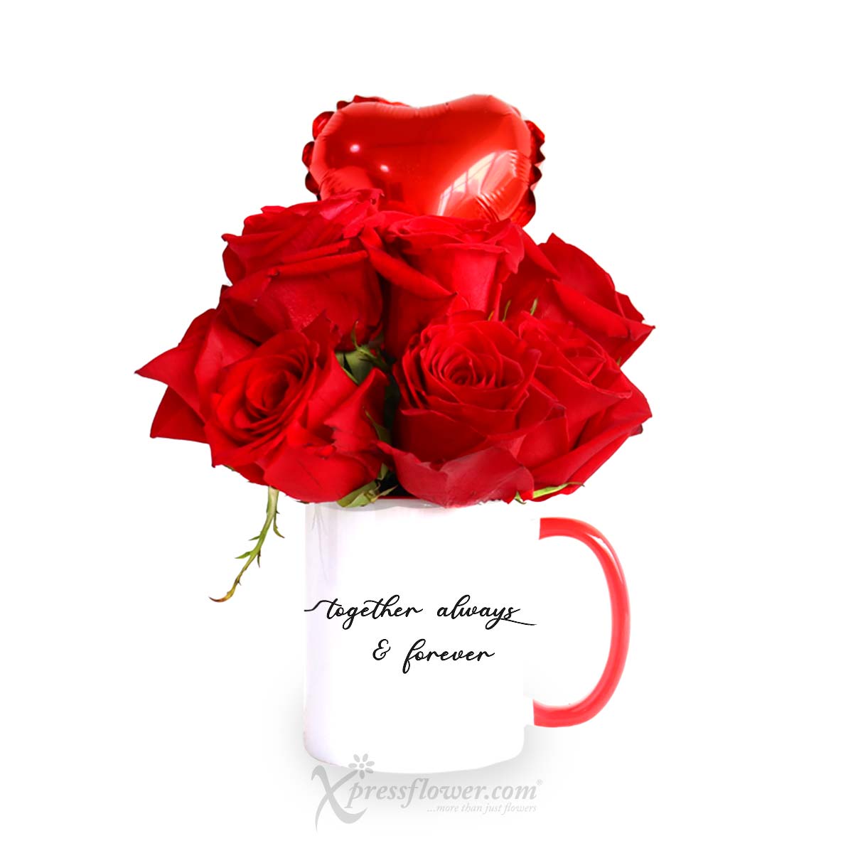 Redspot Passion (10 Red Roses with Mini Heart Balloon)