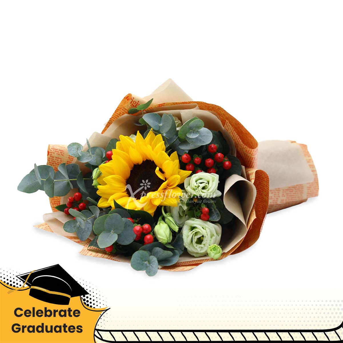 CT2104 Sunshine Cuddles Sunflower Graduation Bouquet B