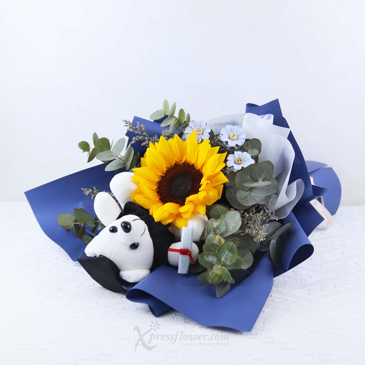 CT2405_Teddy Academia (Sunflower with Mini Graduation Bear)_1b