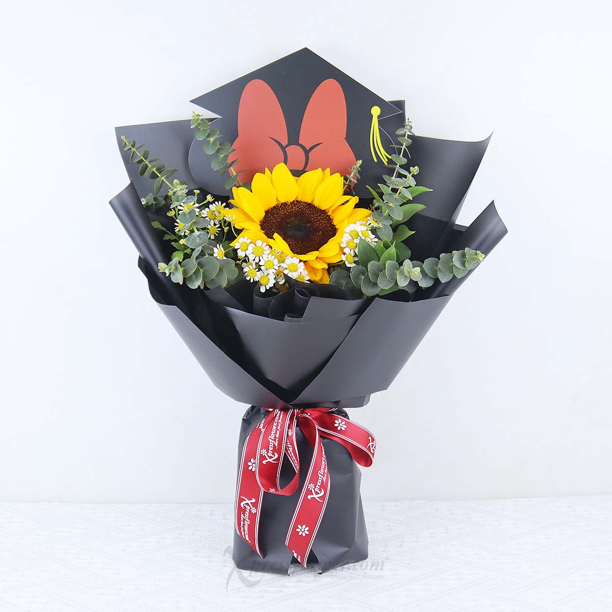 Bow-tiful Graduation (Disney Minnie Mouse Sunflower Graduation Bouquet)