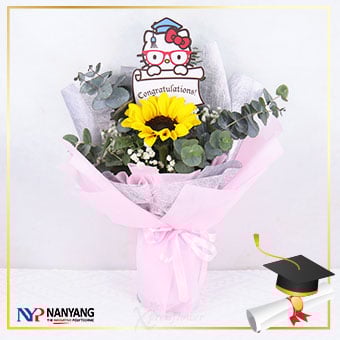 NYP Graduation Sanrio 02 (Sunflower Hello Kitty Graduation Bouquet)