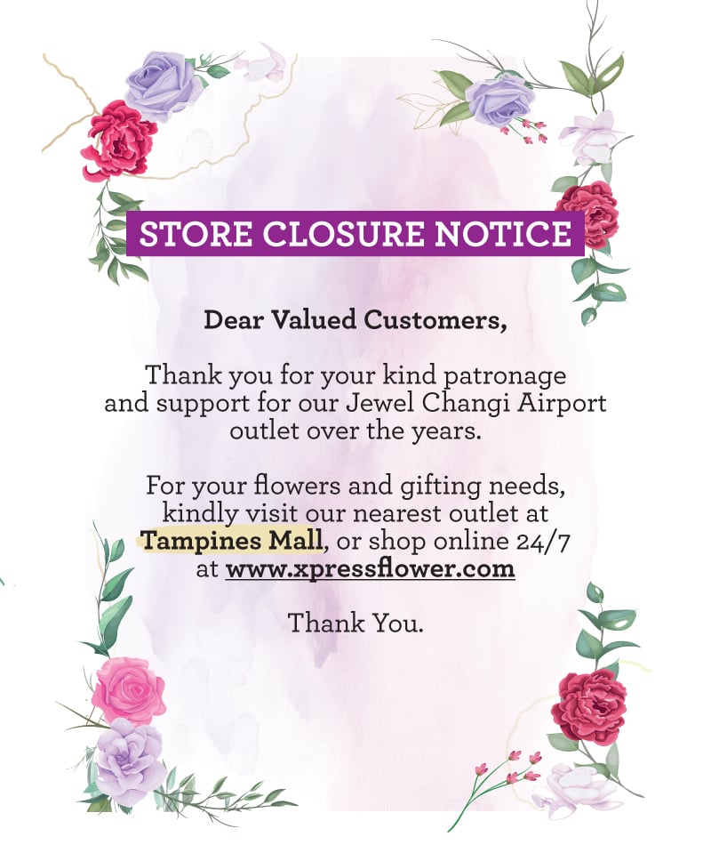 Our Jewel outlet is closed. Next nearest outlet is Tampine Mall.