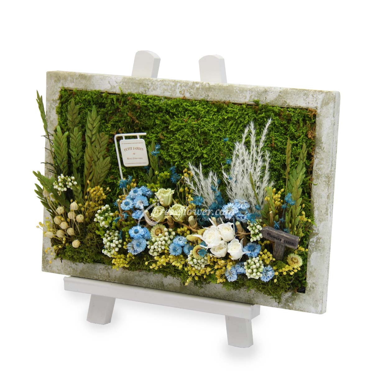 Garden of Dreams (Moss art with preserved flowers)