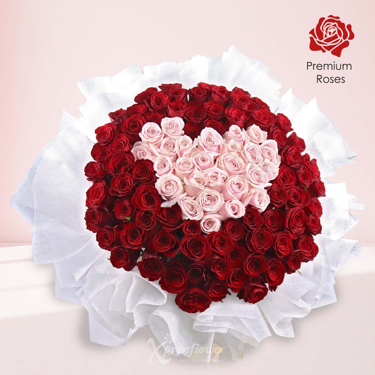 Heart Supreme (99 Red & Pink Roses)