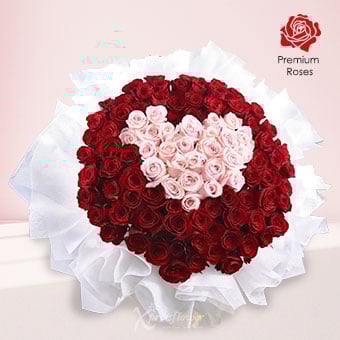 Heart Supreme (99 Red & Pink Roses)