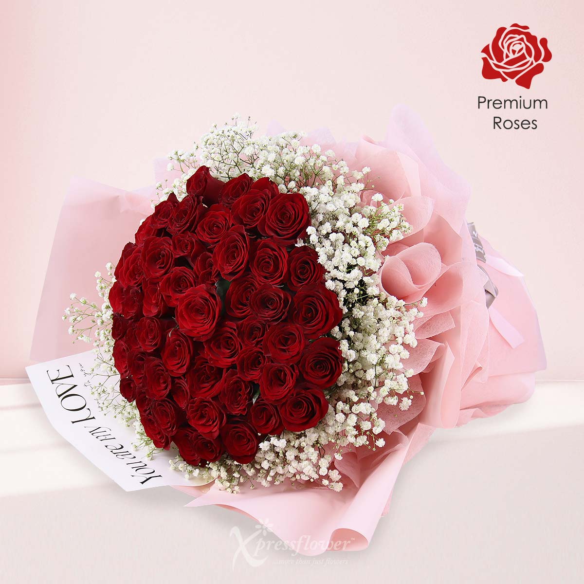 Crimson Grandeur (50 Red Roses)