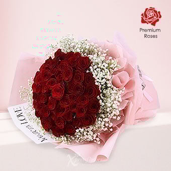 Crimson Grandeur (50 Red Roses)