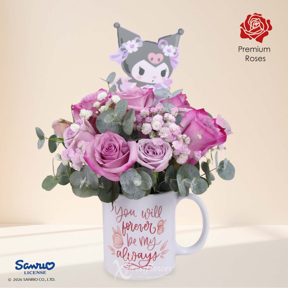 Mystic Petals (5 Yam Roses Kuromi Flower Arrangement)