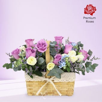 Tender Meadow  (12 Purple Roses)