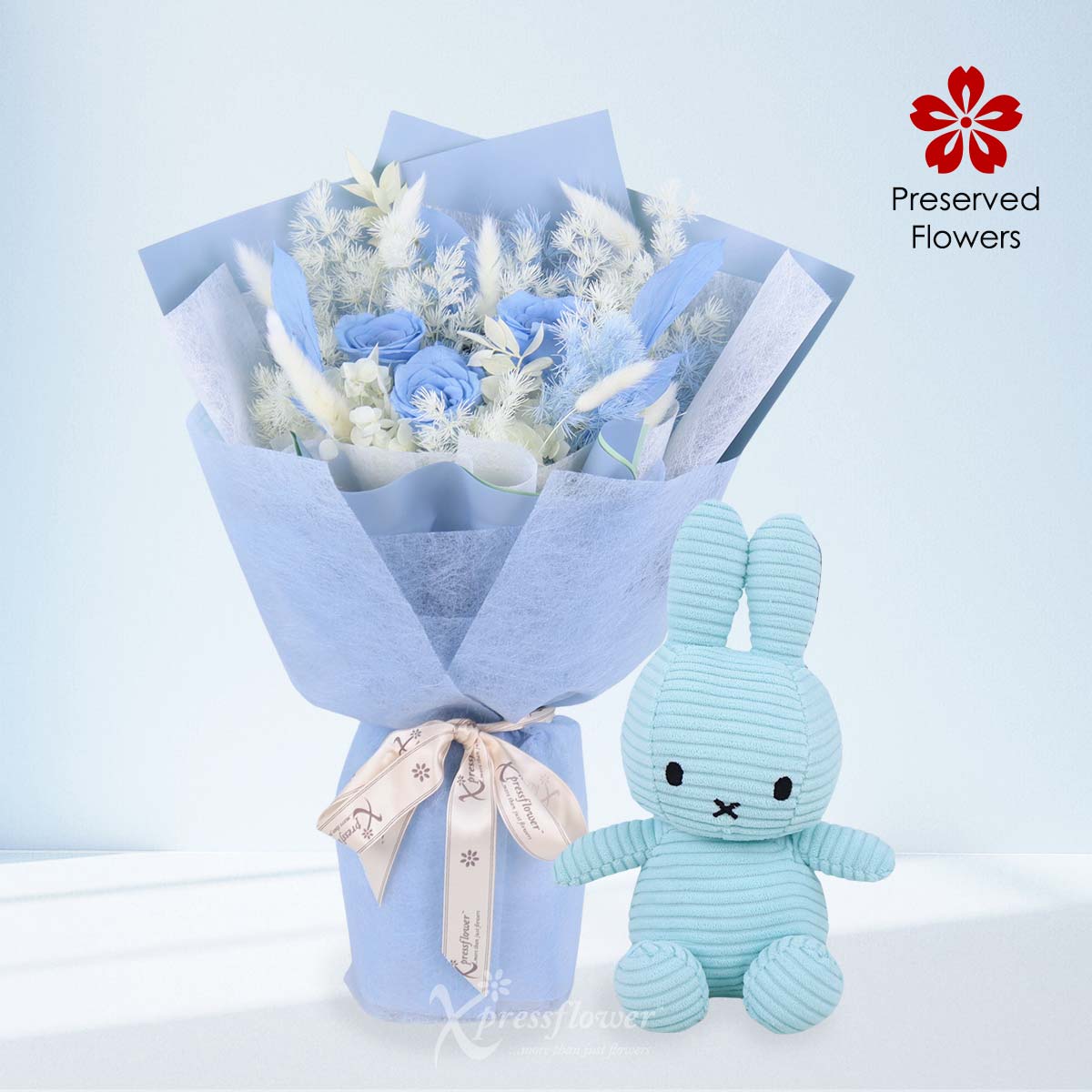 Soft Horizon (Preserved Blue Roses With Blue Miffy)