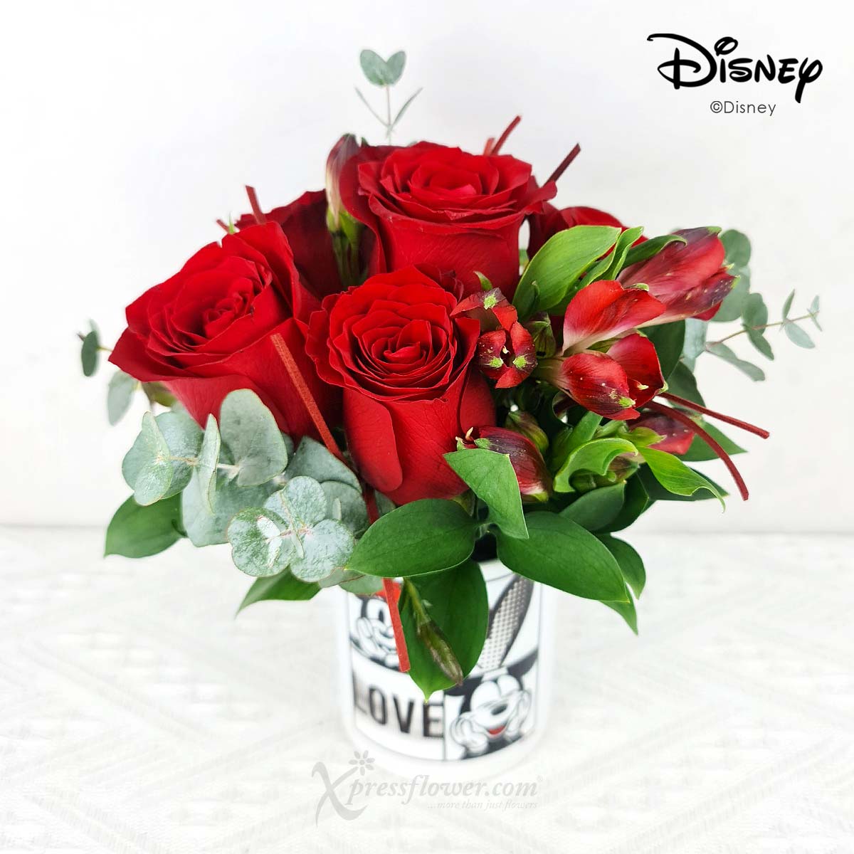 VDS2485M Fairytale Blooms (6 Red Roses Disney Arrangement) 1B