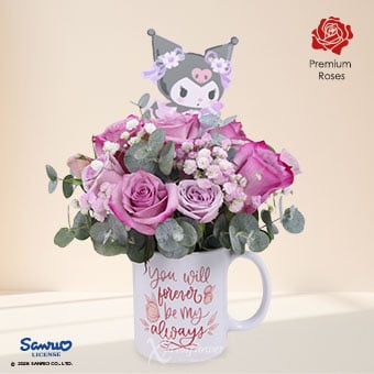 Mystic Petals (5 Yam Roses Kuromi Flower Arrangement)