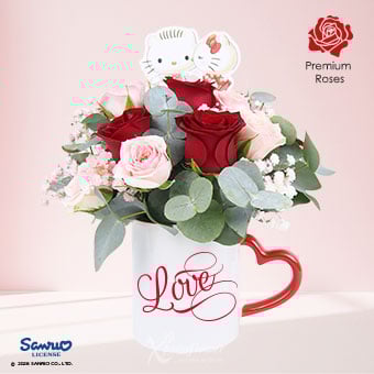 Perfect Pair  (6 Red Roses with Hello Kitty & Daniel Mug)